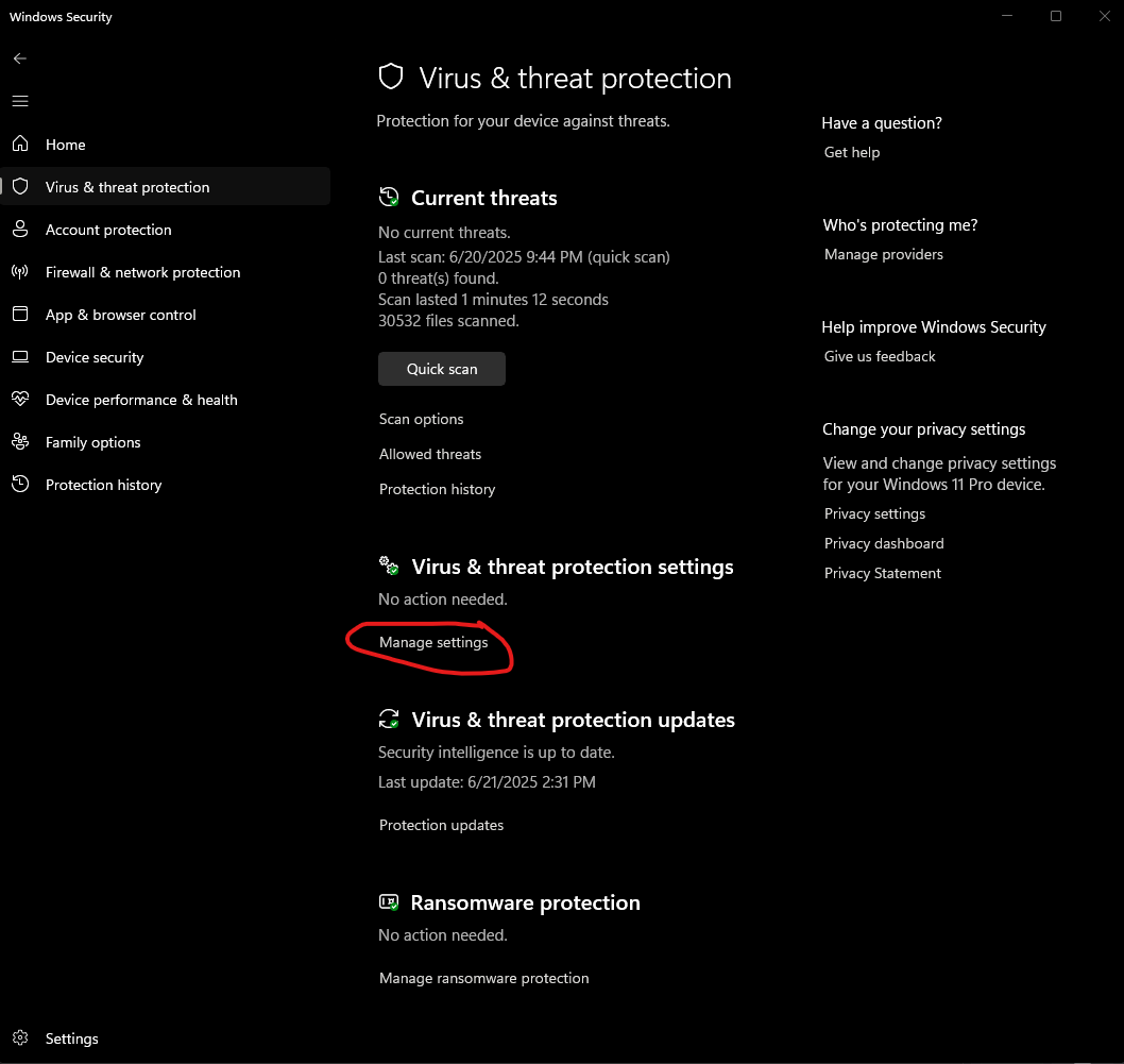 Manage Settings Manage Settings